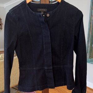 Ann Taylor Dark Blue Denim Peplum Jacket